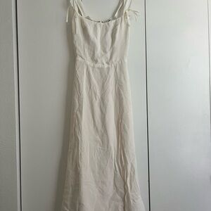 Reformation Cream Dress with Side Slit